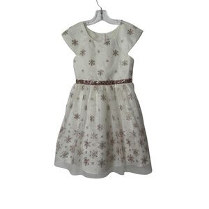 Jona Michelle Ivory Dress with Gold Accents Girls Size 7